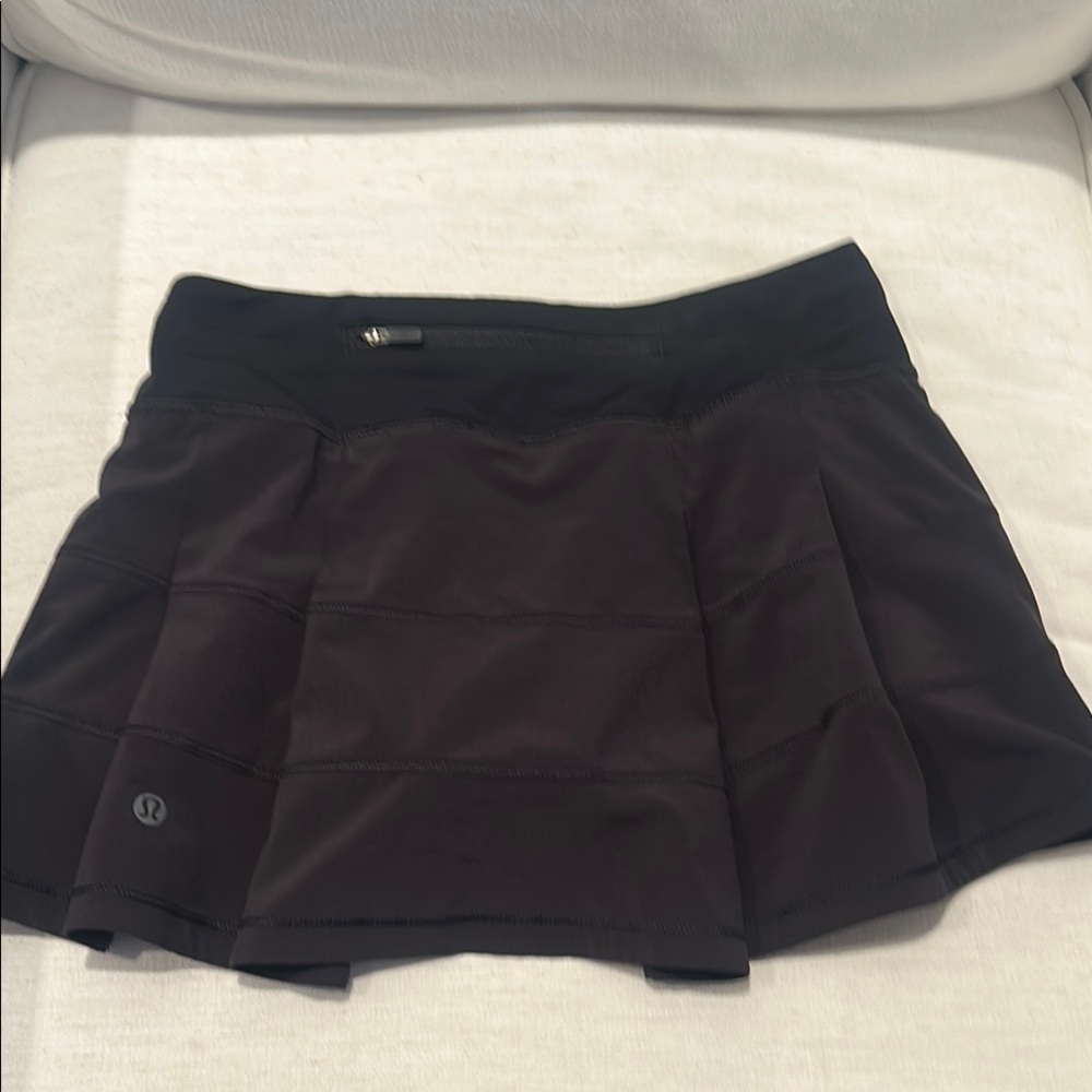 Lululemon Athletica Black Pleated Skater Mini Skirt